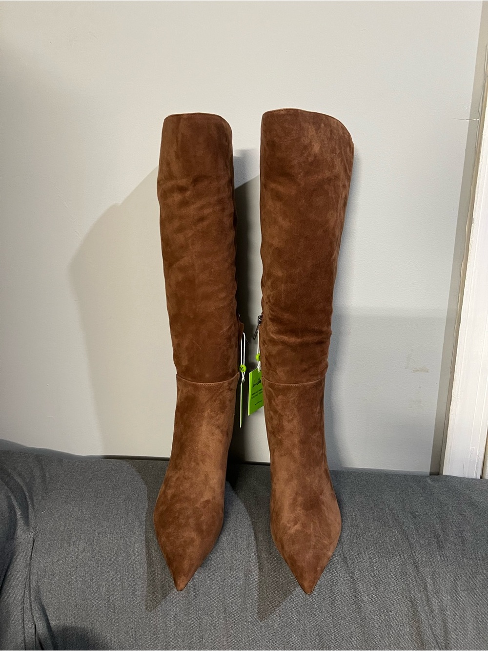 Sam Edelman Tall Pointed-Toe Suede Boots in toffee - Picture 3 of 12